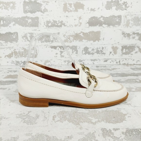 NEW Naturalizer 27 Edit Sevyn White Leather Chain Detail Slip On Loafers T241 - Picture 8 of 11